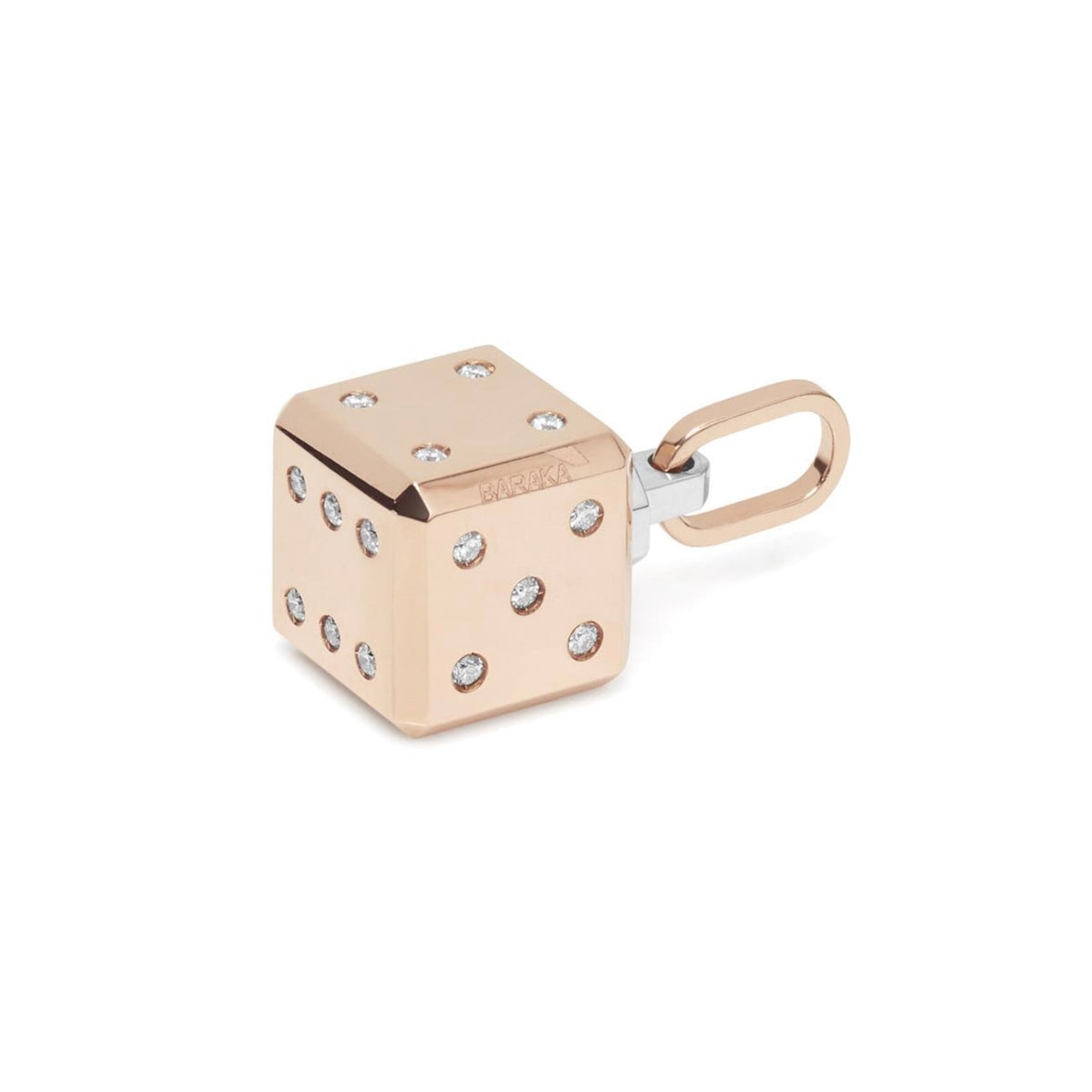 Baraka Casino Pendant CI292321RODB-40, a men's pendant in rose gold set with diamonds