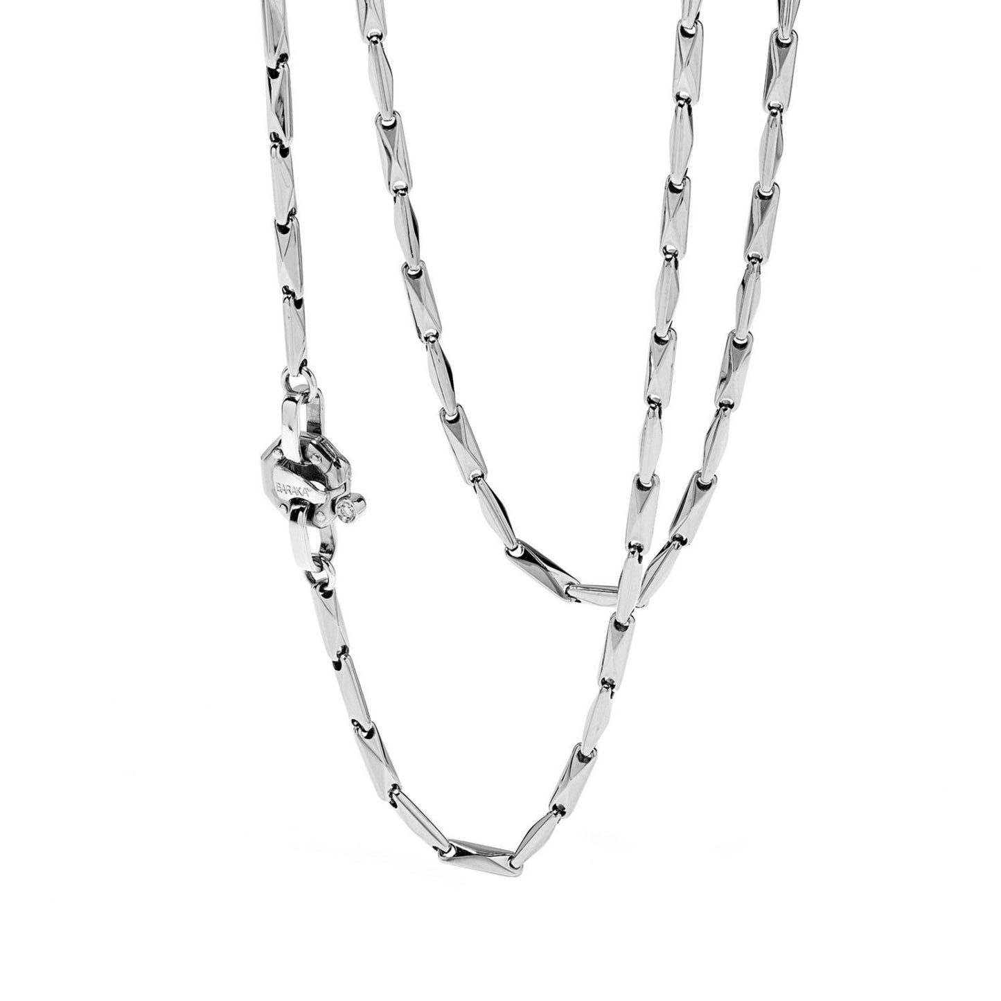 Baraka Ritmika Chain GC214721BILU-02, a men's chain in white gold set with diamonds