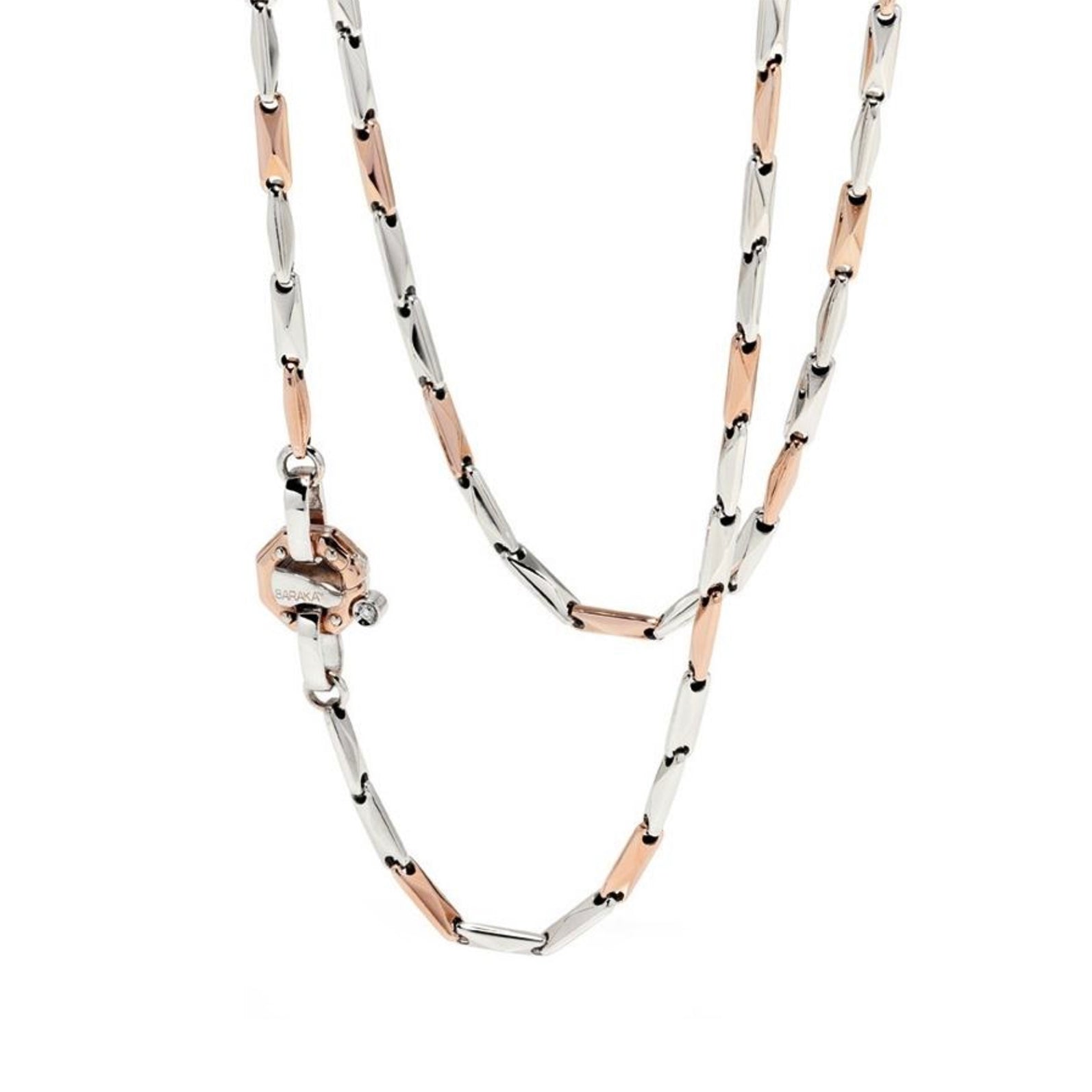 Baraka Ritmika Chain GC214721BRLU-02, a men's chain in rose and white gold set with diamonds