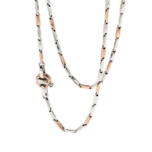 Baraka Ritmika Chain GC214721BRLU-02, a men's chain in rose and white gold set with diamonds