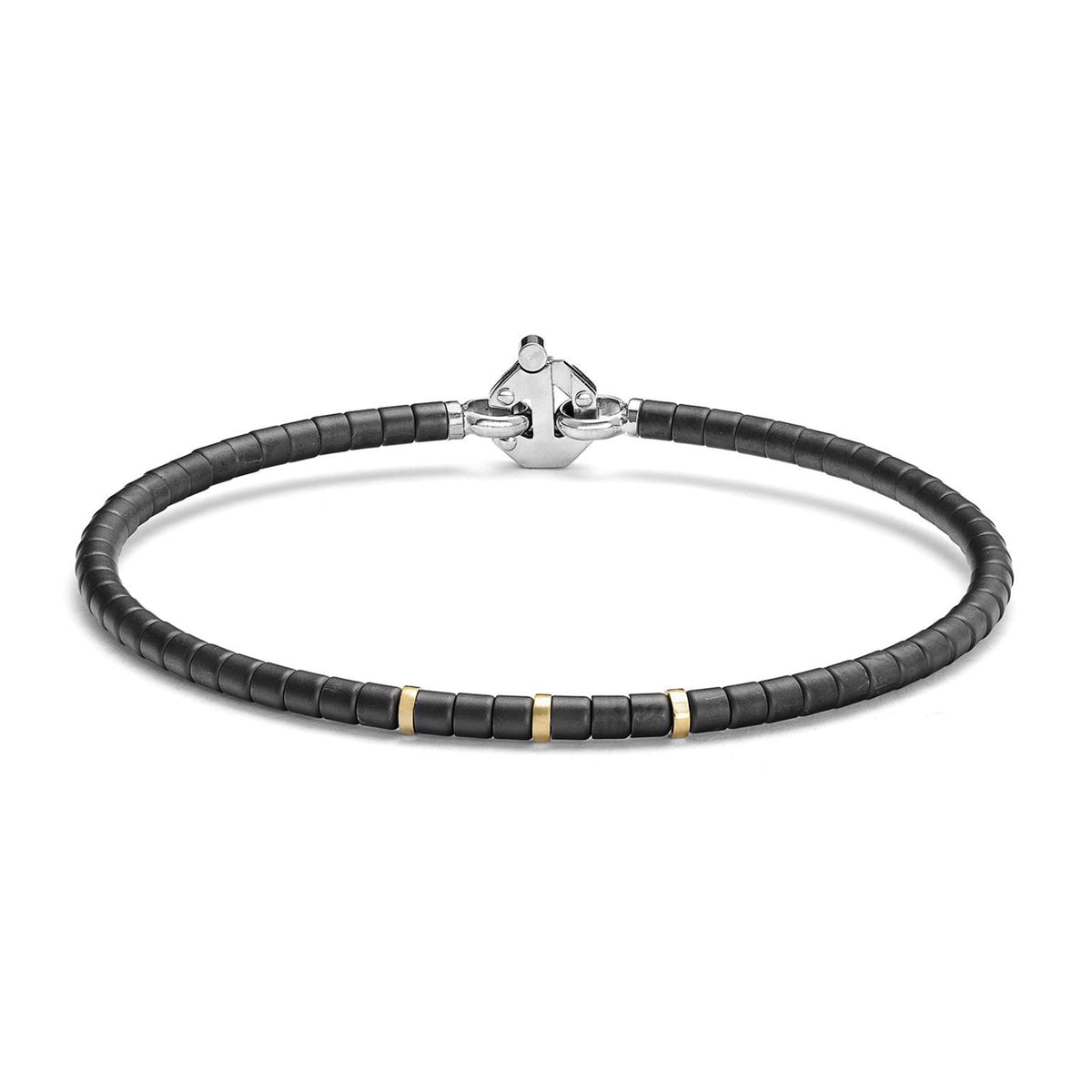 Baraka Cyborg Ceramic Bracelet BR372211GILU-02, a men's bracelet in yellow gold and black ceramic set with diamonds