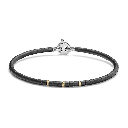 Baraka Cyborg Ceramic Bracelet BR372211GILU-02, a men's bracelet in yellow gold and black ceramic set with diamonds