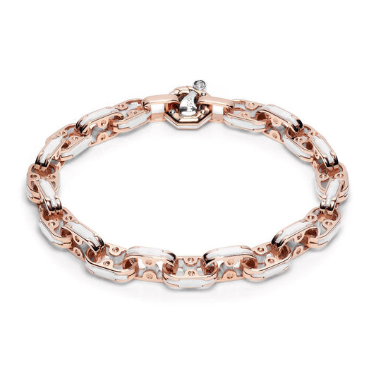 Baraka Cyborg Ceramic Bracelet BR221511ROCB-02, a men's bracelet in rose and white gold and black ceramic set with diamonds