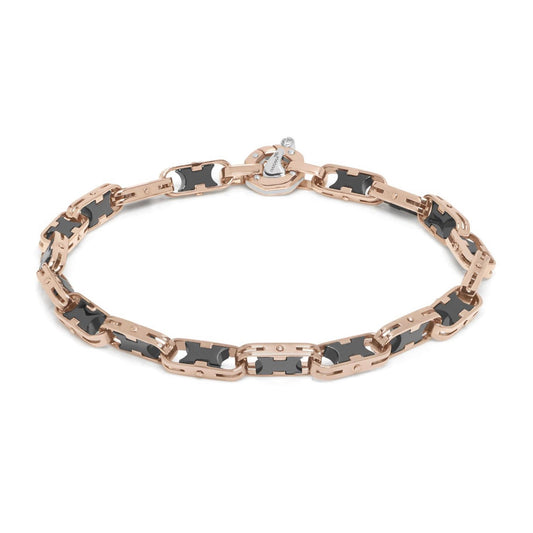 Baraka Cyborg Ceramic Bracelet BR282251ROCN-02, a men's bracelet in rose gold and black ceramic set with diamonds