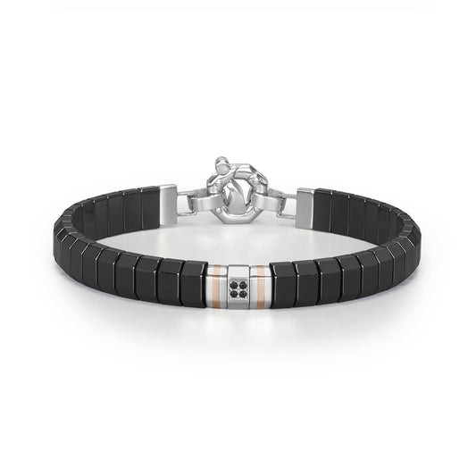 Baraka Cyborg Ceramic Bracelet BR351101ROCN-06, a men's bracelet in rose gold and black ceramic set with diamonds