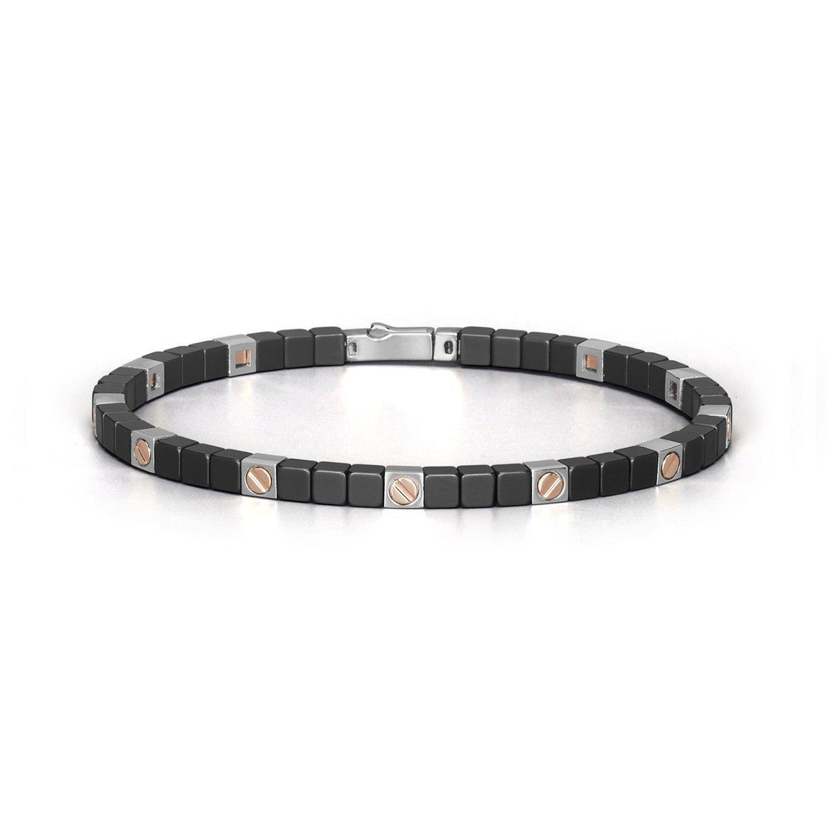 Baraka Cyborg Ceramic Bracelet BR351021ROCN, a men's bracelet in rose gold, black ceramic and stainless steel