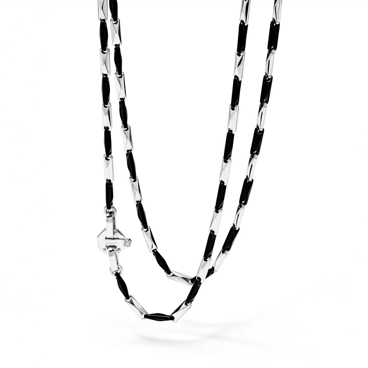 Baraka Cyborg Ceramic Chain GC221101BOCN-02, a men's chain in white gold and black ceramic set with diamonds