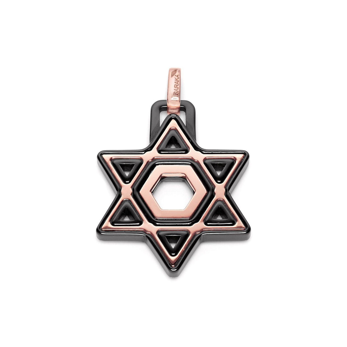 Baraka Cyborg Ceramic Pendant ST221521ROCN, a men's pendant in rose gold and black ceramic