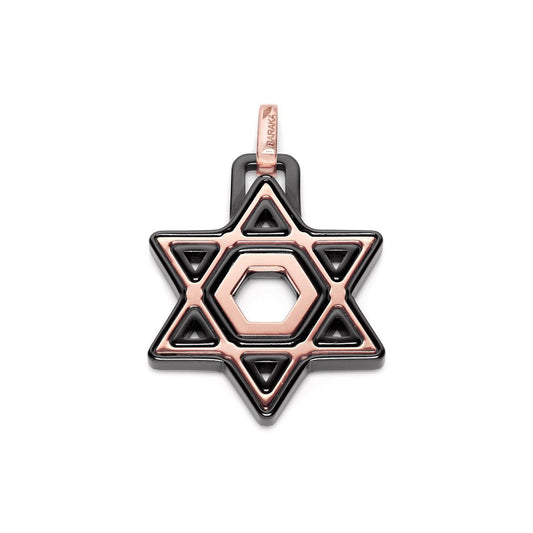 Baraka Cyborg Ceramic Pendant ST221521ROCN, a men's pendant in rose gold and black ceramic