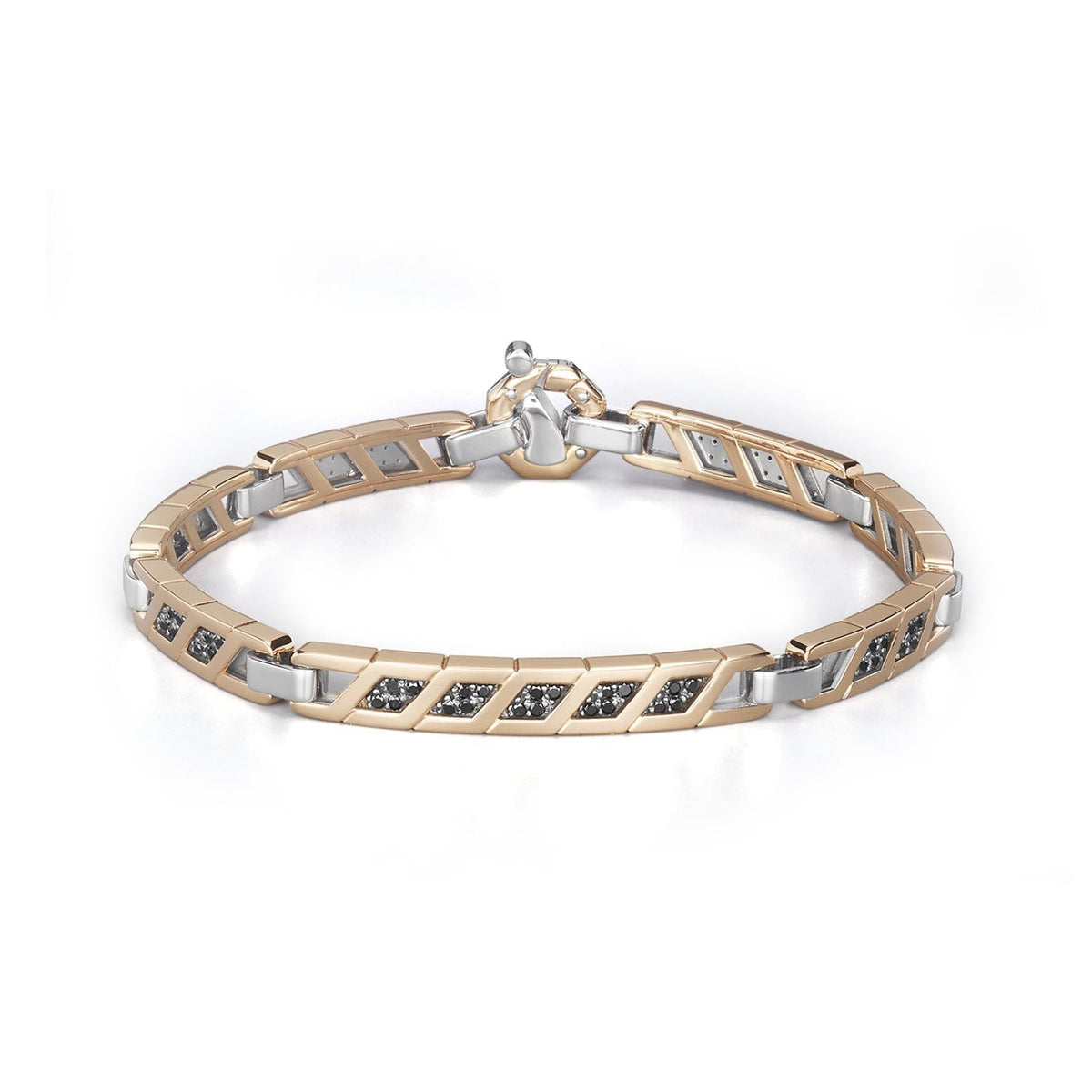 Baraka Diamonds Bracelet BR345001RBDN-70, a men's bracelet in rose and white gold set with diamonds