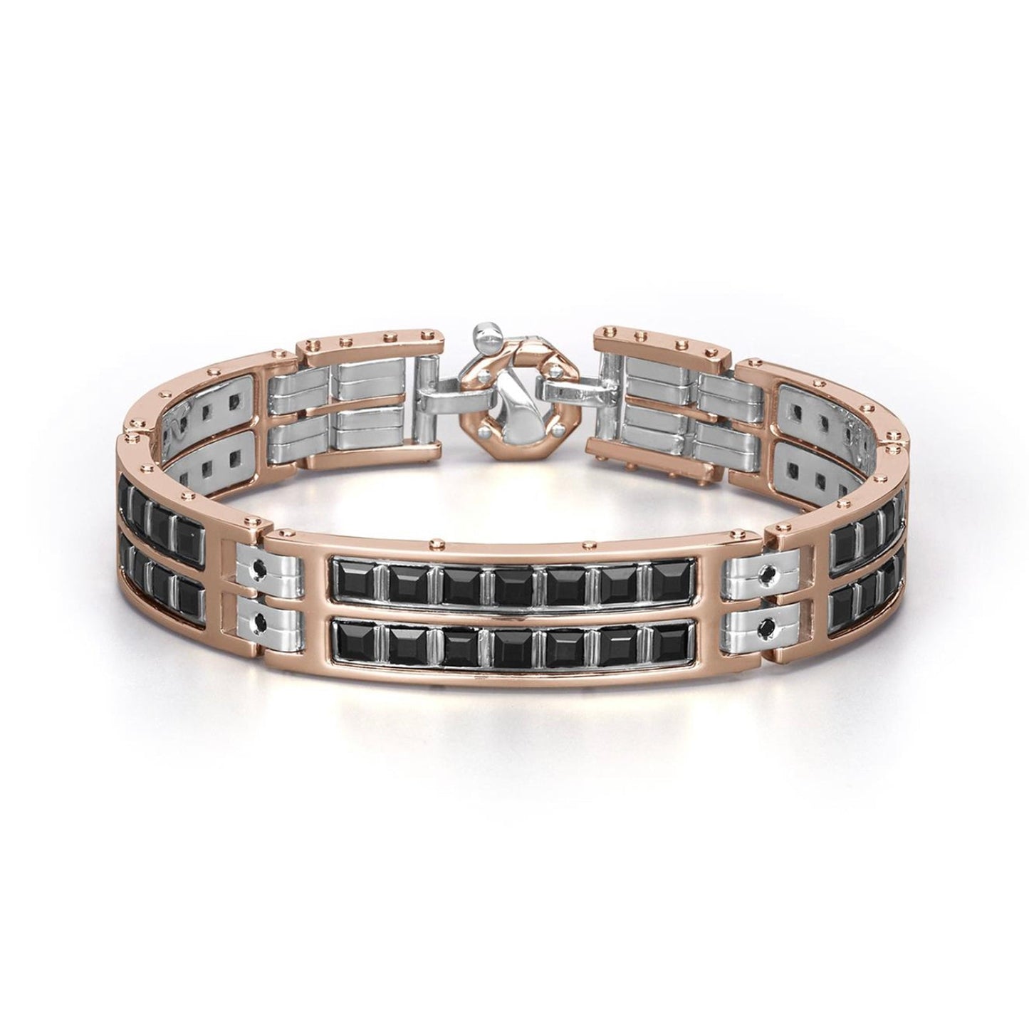 Baraka Diamonds Bracelet BR351011RBDN, a men's bracelet in rose and white gold set with diamonds