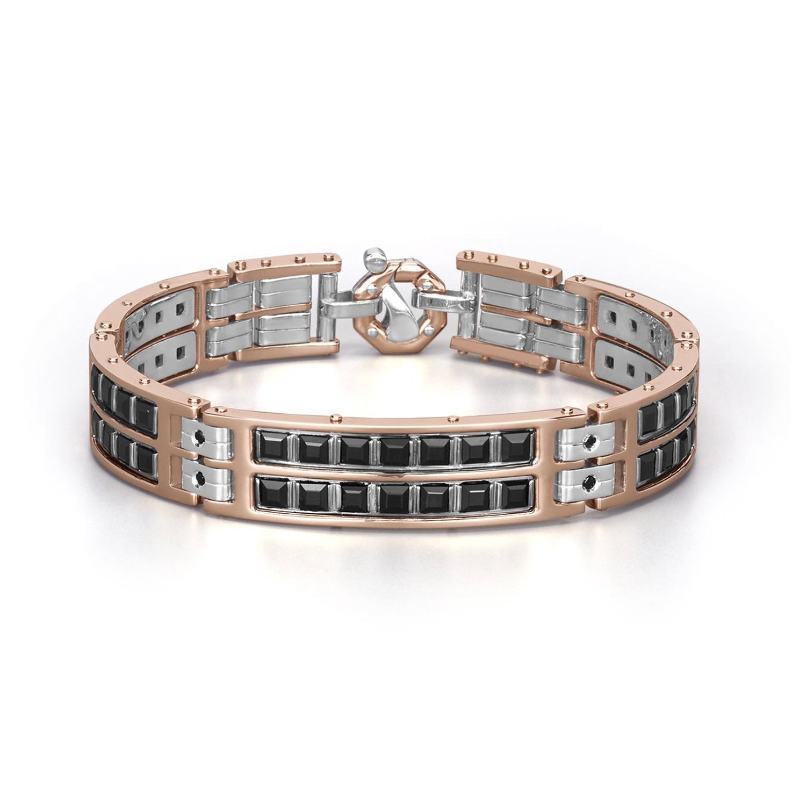 Baraka Diamonds Bracelet BR351011RBDN, a men's bracelet in rose and white gold set with diamonds