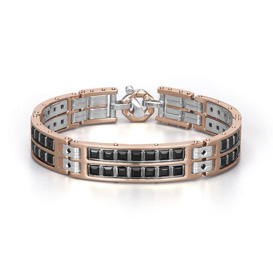Baraka Diamonds Bracelet BR351011RBDN, a men's bracelet in rose and white gold set with diamonds