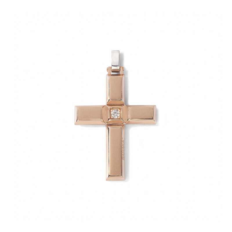 Baraka Diamonds Cross CR362101RODB, a men's cross in rose gold set with diamonds