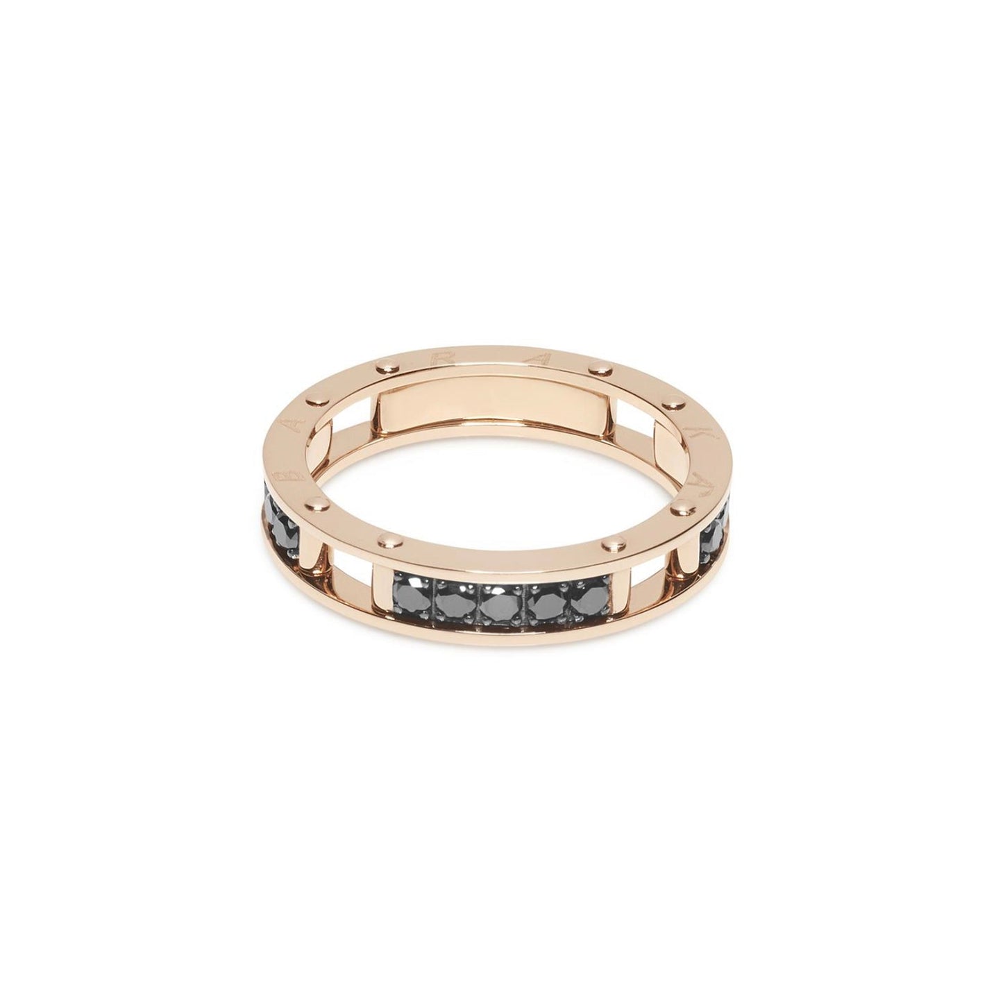 Baraka Diamonds Ring AN314601BRDN-100, a men's ring in rose gold set with diamonds