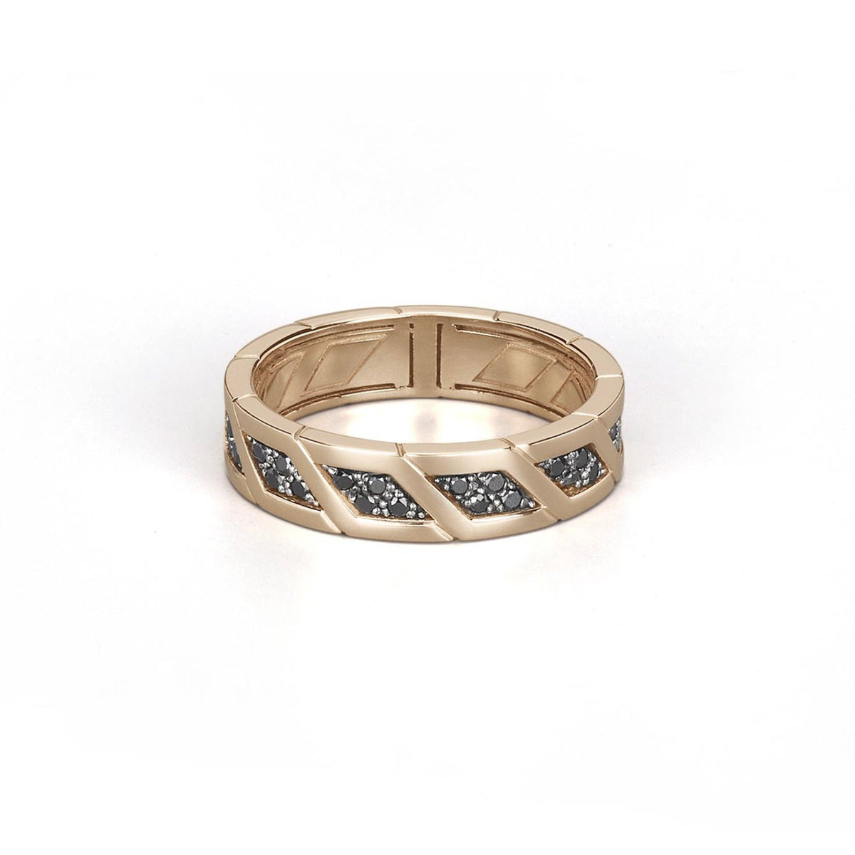 Baraka Diamonds Ring AN345001RBDN-40, a men's ring in rose gold set with diamonds