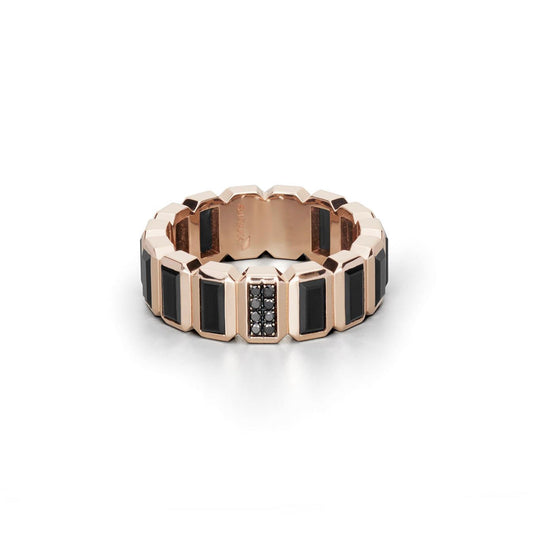 Baraka Diamonds Ring AN352001RODN-8, a men's ring in rose gold set with diamonds
