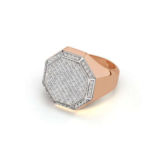 Baraka Diamonds Ring AN353041RBDB, a men's ring in rose and white gold set with diamonds