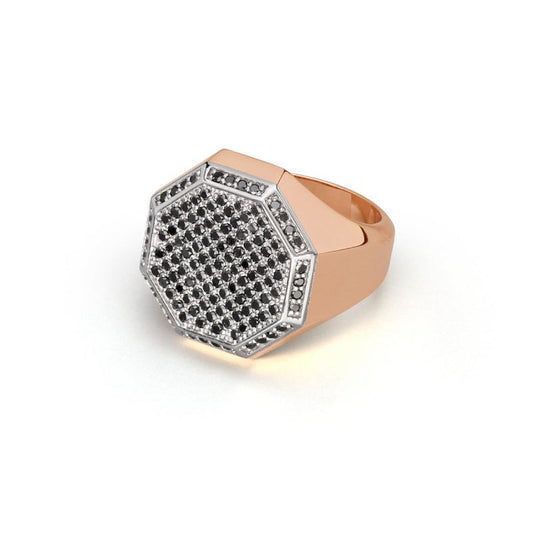 Baraka Diamonds Ring AN353041RBDN, a men's ring in rose and white gold set with diamonds