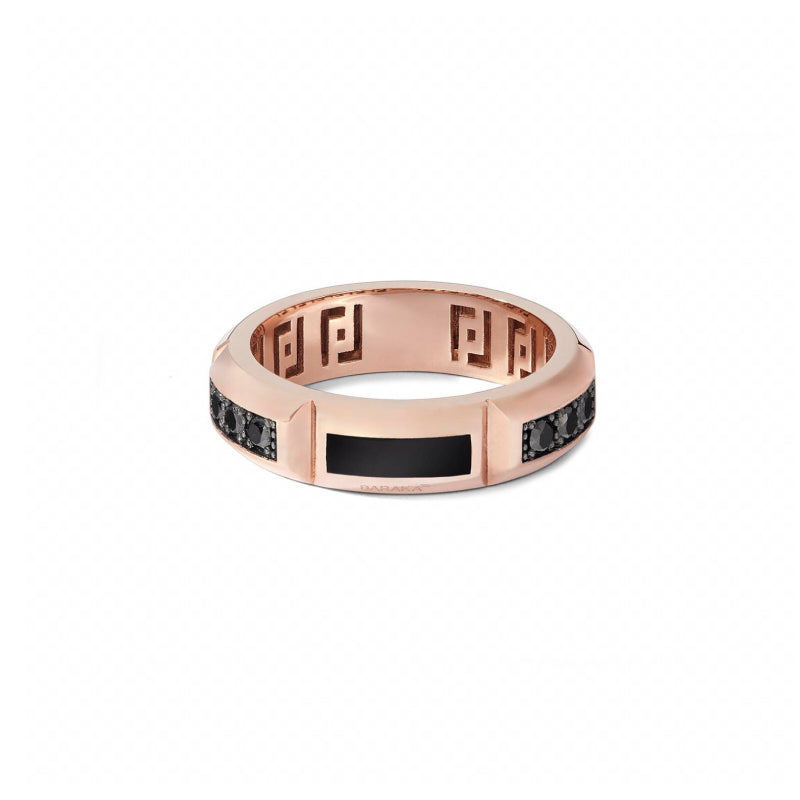 Baraka Diamonds Ring AN362001RODN, a men's ring in rose gold set with diamonds