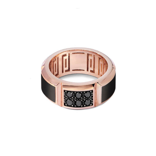 Baraka Diamonds Ring AN362011RODN, a men's ring in rose gold set with diamonds