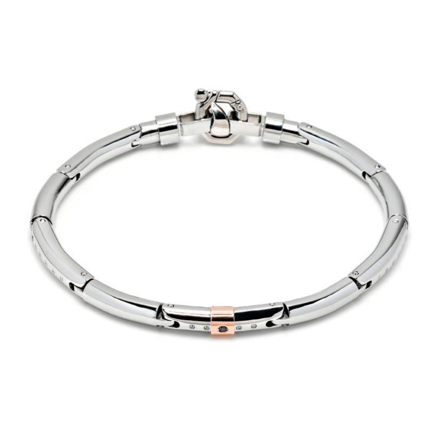 Baraka Discovery Bracelet BR221081ROAC-03, a men's bracelet in stainless steel set with diamonds