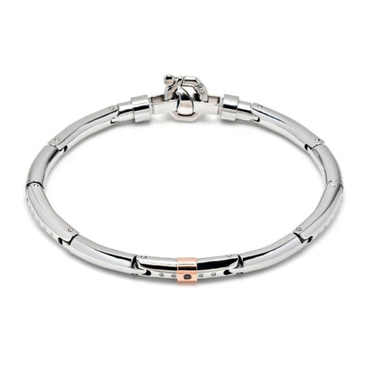 Baraka Discovery Bracelet BR221081ROAC-03, a men's bracelet in stainless steel set with diamonds