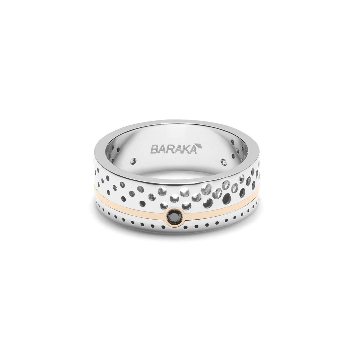 Baraka Drive Ring AN313001BRDN-04, a men's ring in rose and white gold set with diamonds