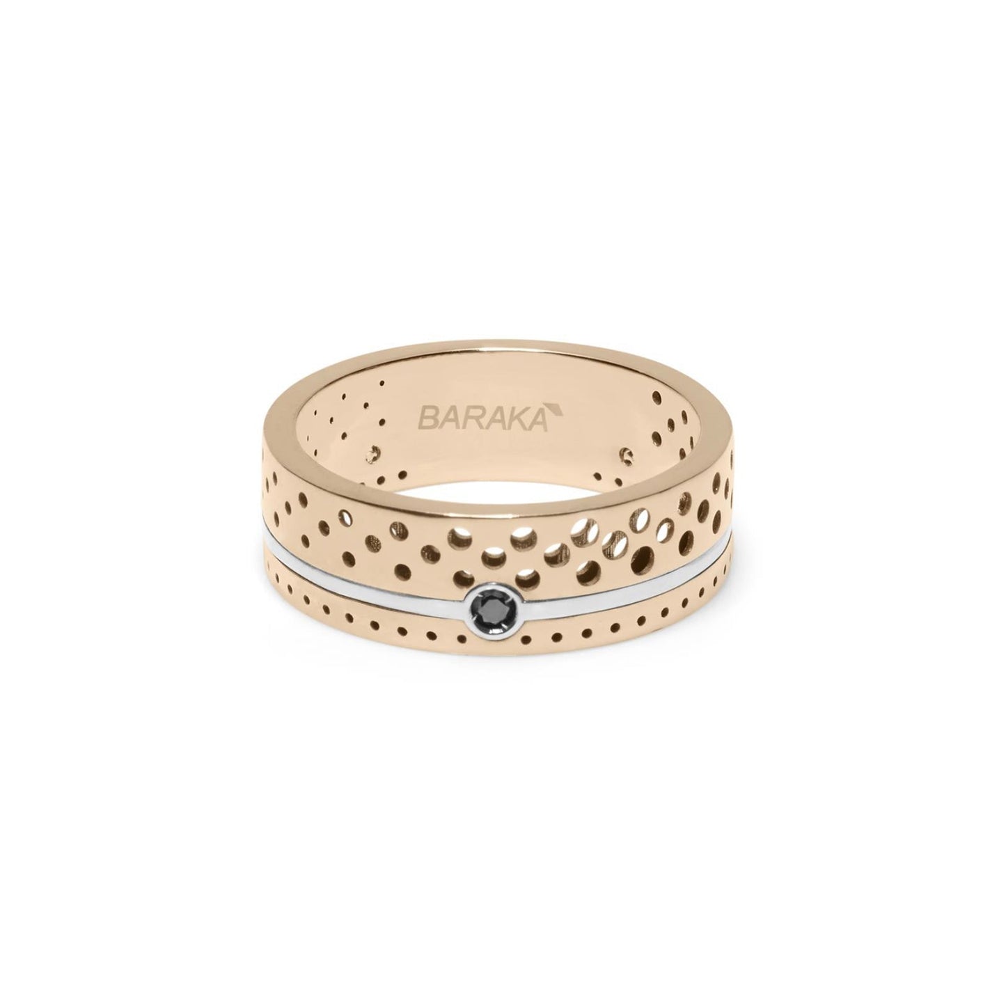 Baraka Drive Ring AN313001RBDN-04, a men's ring in rose and white gold set with diamonds