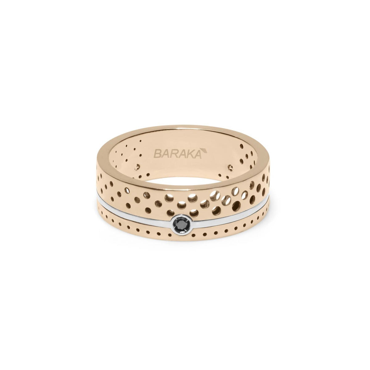 Baraka Drive Ring AN313001RBDN-04, a men's ring in rose and white gold set with diamonds