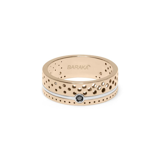 Baraka Drive Ring AN313001RBDN-04, a men's ring in rose and white gold set with diamonds