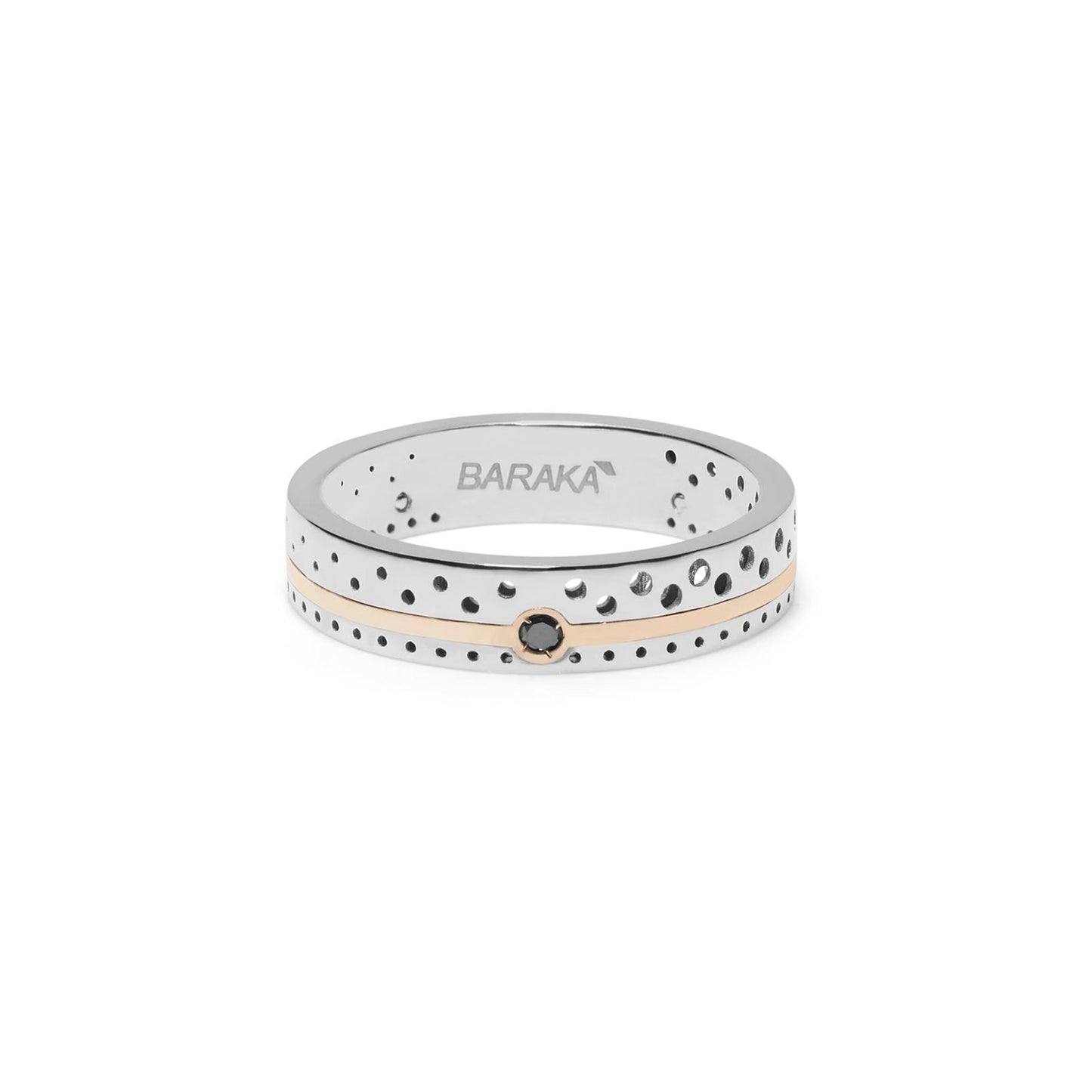 Baraka Drive Ring AN313011BRDN-03, a men's ring in rose and white gold set with diamonds