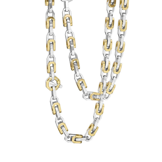 Baraka Kardano Chain GC352011BGLU, a men's chain in white and yellow gold set with diamonds