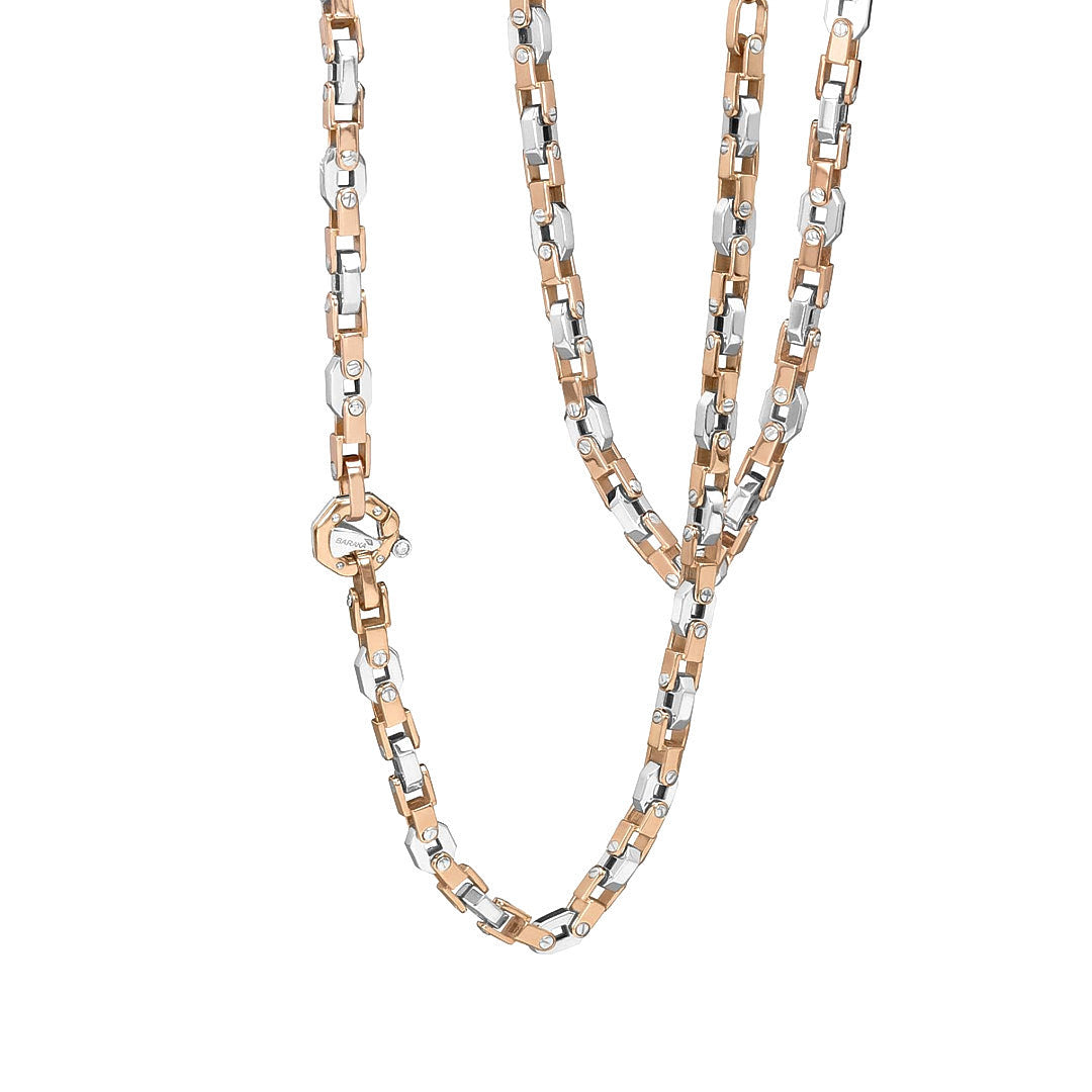 Baraka Kardano Chain GC352031BRLU-02, a men's chain in rose and white gold set with diamonds
