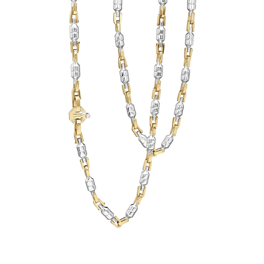 Baraka Kardano Chain GC352051BGLU-02, a men's chain in white and yellow gold set with diamonds