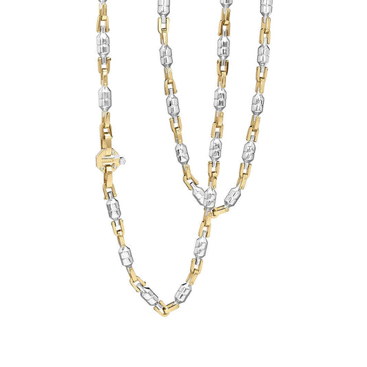 Baraka Kardano Chain GC352051BGLU-02, a men's chain in white and yellow gold set with diamonds
