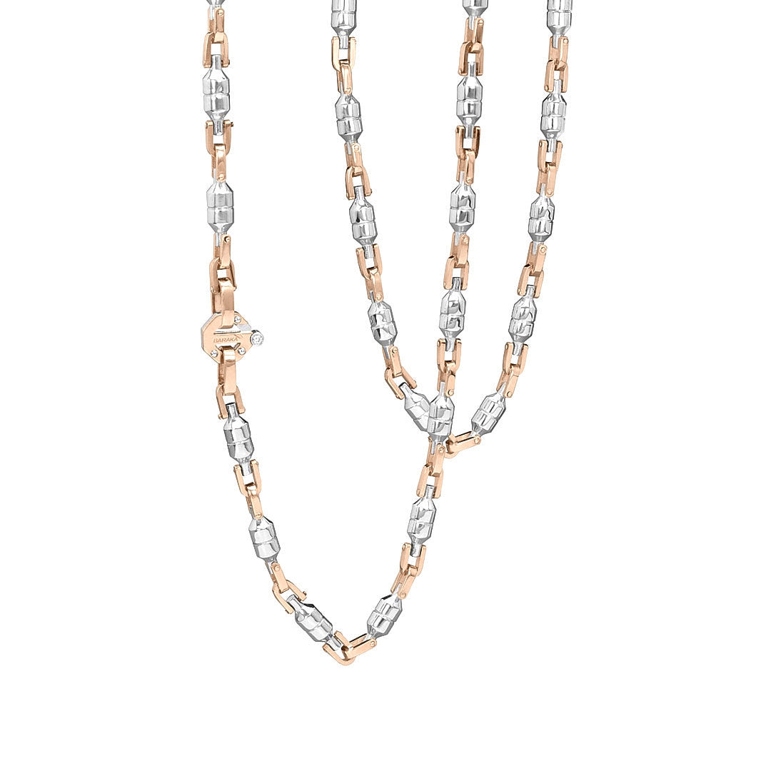 Baraka Kardano Chain GC352051BRLU-02, a men's chain in rose and white gold set with diamonds