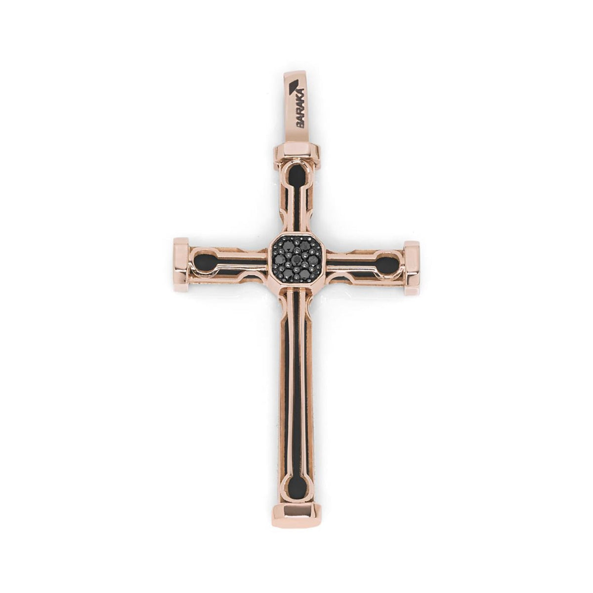 Baraka Kardano Cross CR275441RODN-07, a men's cross in rose gold set with diamonds