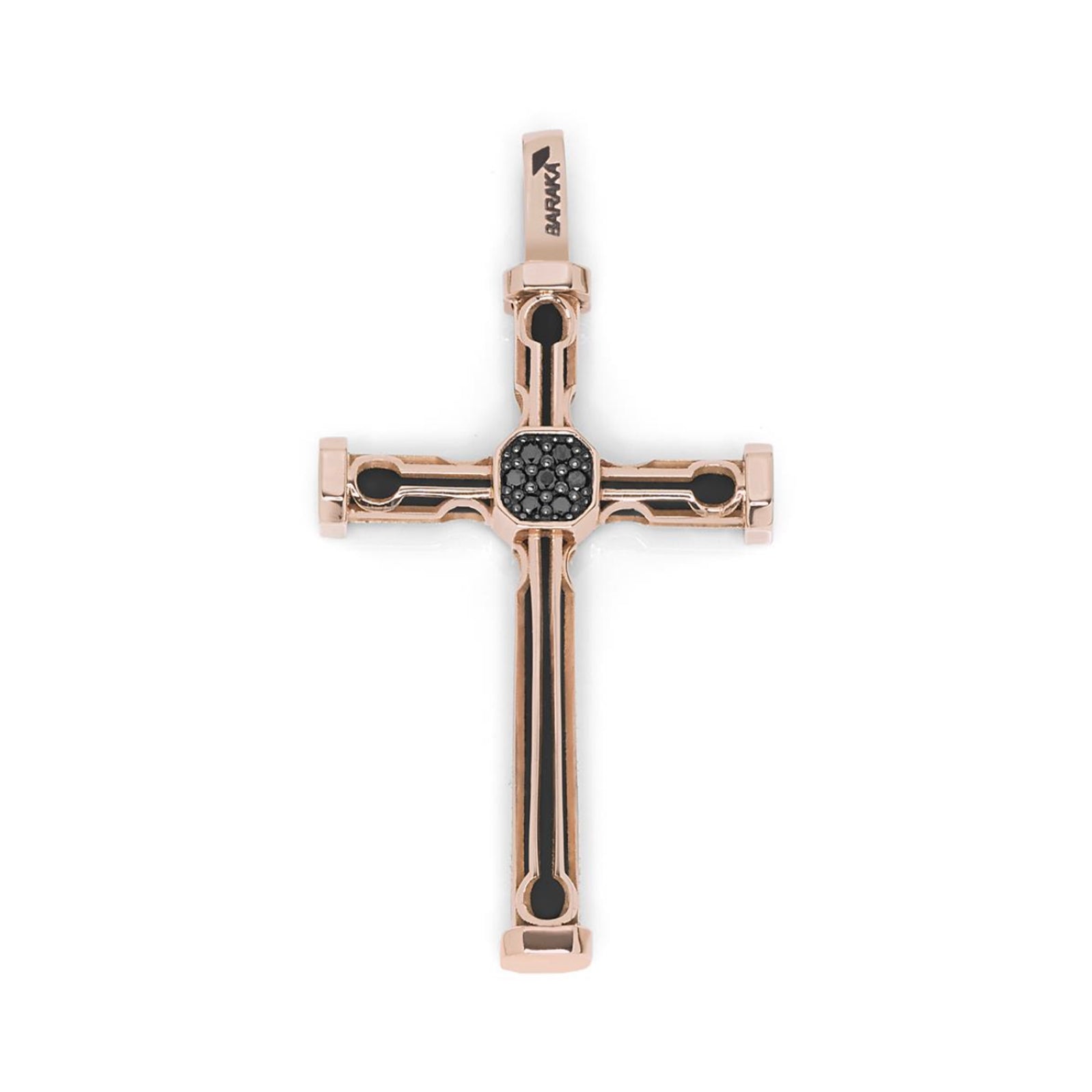 Baraka Kardano Cross CR275441RODN-07, a men's cross in rose gold set with diamonds