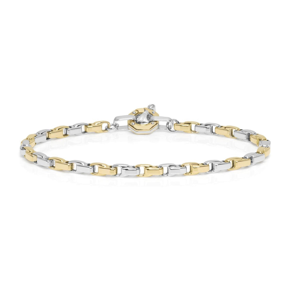 Baraka Nexus Bracelet BR314001BGLU-02, a men's bracelet in white and yellow gold set with diamonds