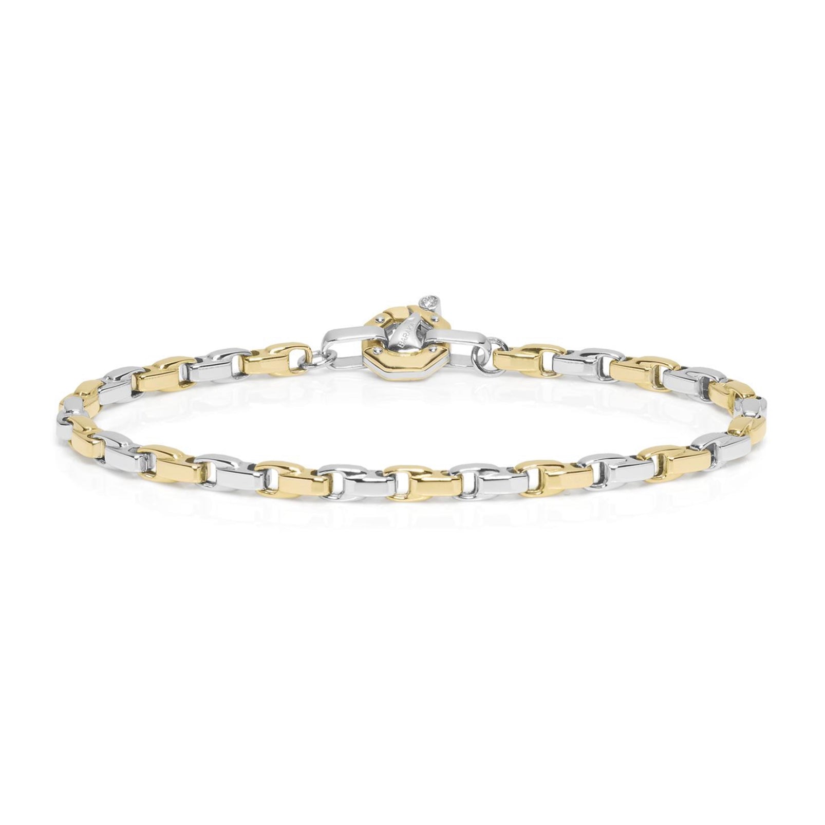 Baraka Nexus Bracelet BR314001BGLU-02, a men's bracelet in white and yellow gold set with diamonds