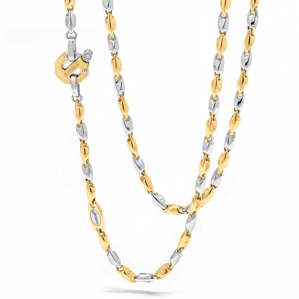 Baraka Nexus Chain GC221941GBDB-02, a men's chain in rose and yellow gold set with diamonds