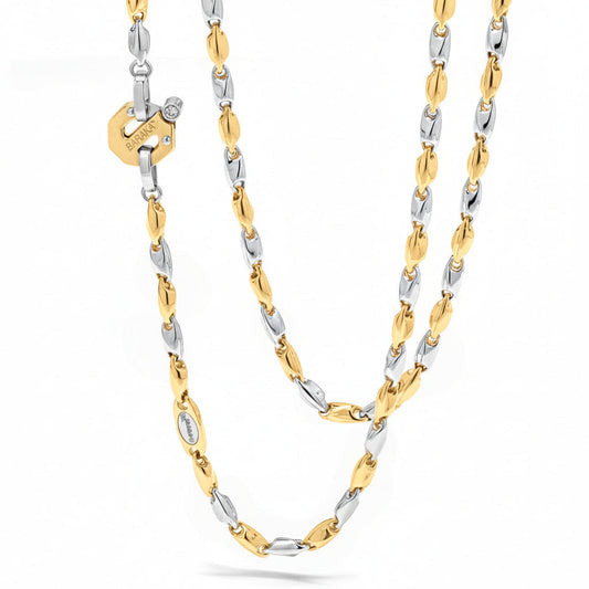 Baraka Nexus Chain GC221941GBDB-02, a men's chain in rose and yellow gold set with diamonds