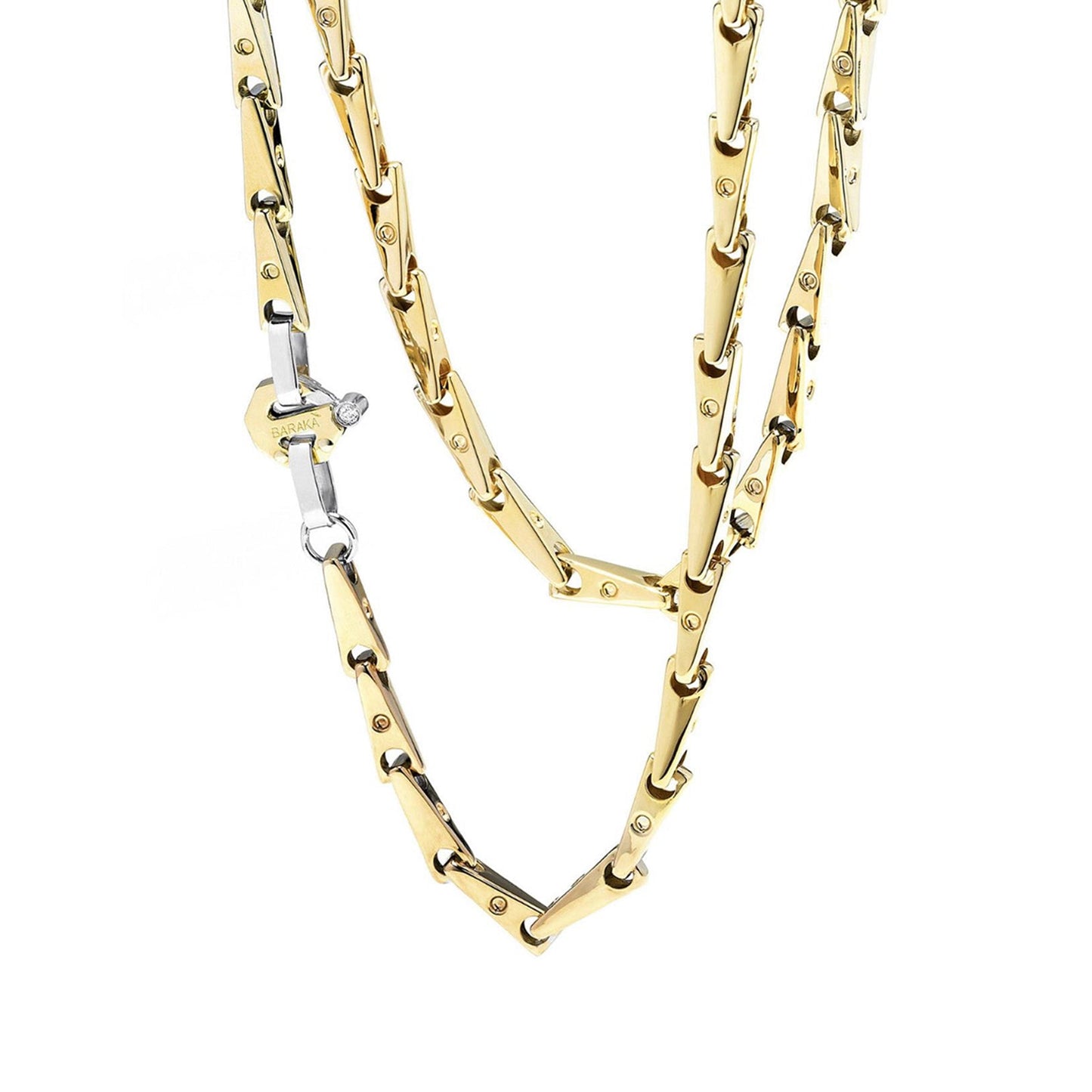 Baraka Nexus Chain GC241041GIAU-02, a men's chain in white and yellow gold set with diamonds