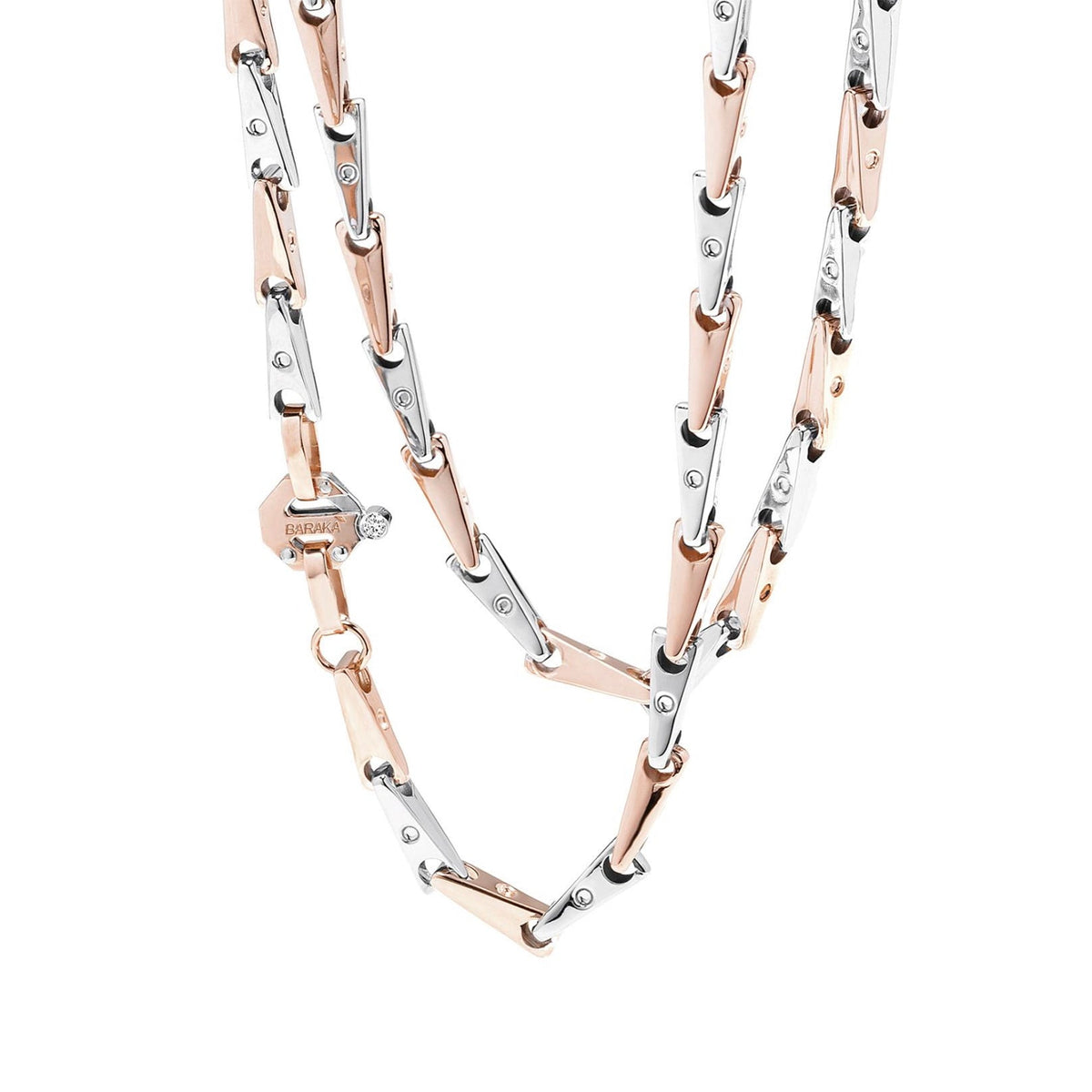 Baraka Nexus Chain GC241041RBAU-02, a men's chain in rose and white gold set with diamonds