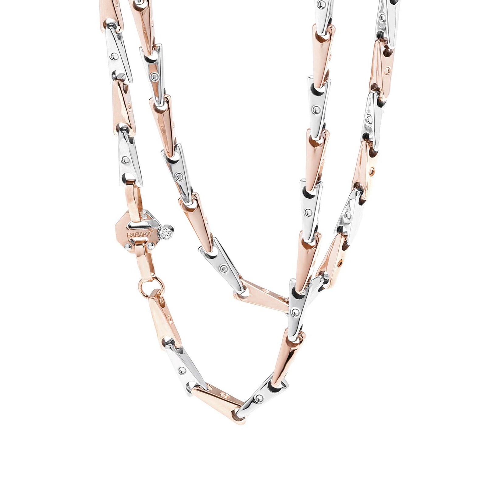 Baraka Nexus Chain GC241041RBAU-02, a men's chain in rose and white gold set with diamonds