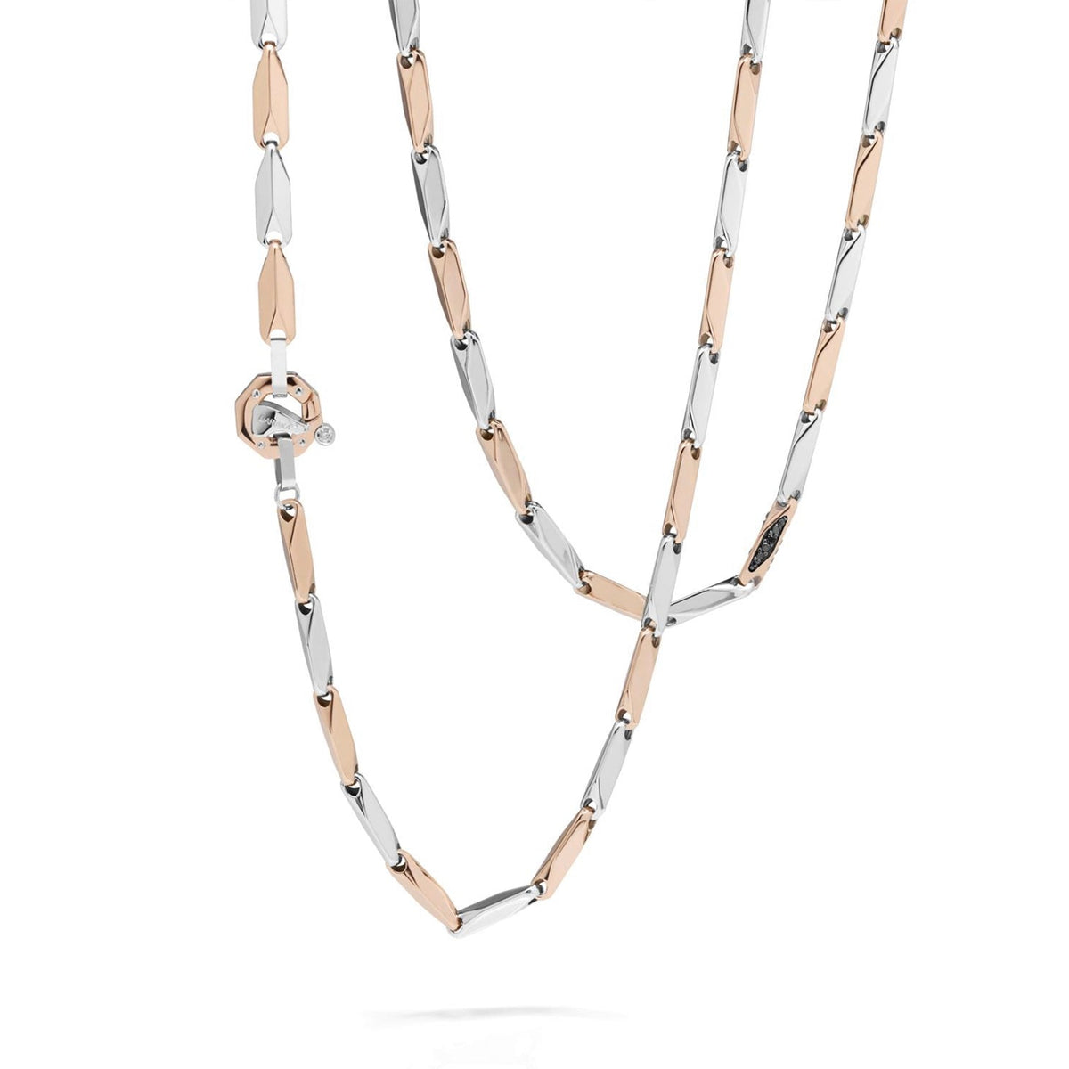 Baraka Nexus Chain GC292221RBDN-19, a men's chain in rose and white gold set with diamonds