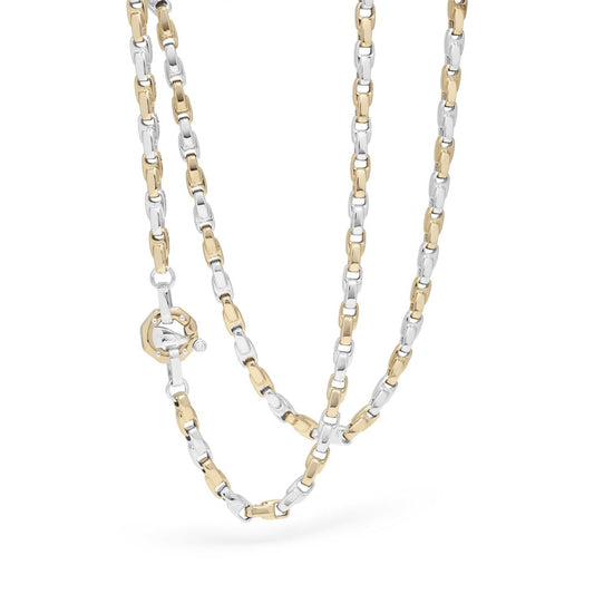 Baraka Nexus Chain GC314001BGLU-02, a men's chain in white and yellow gold set with diamonds