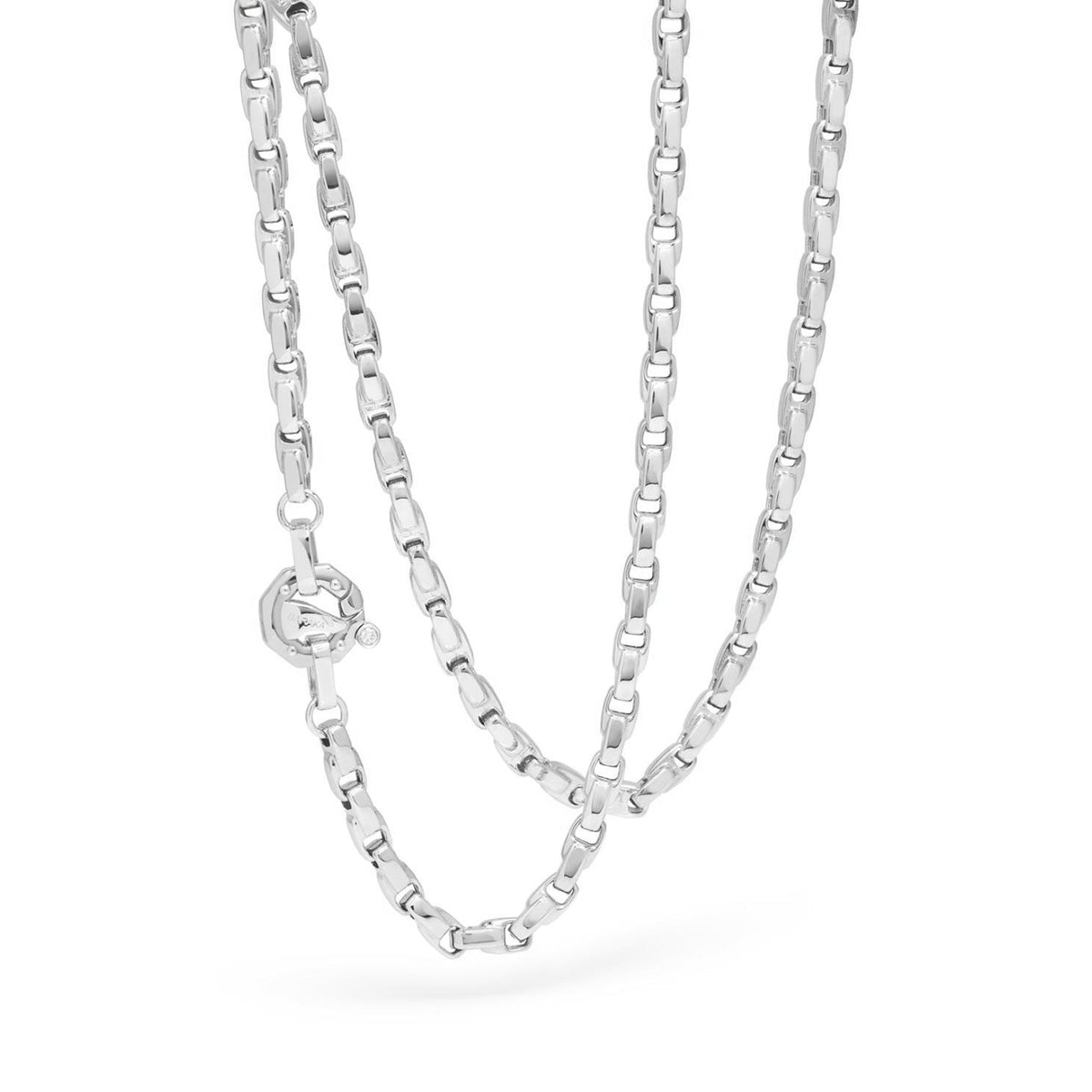Baraka Nexus Chain GC314001BILU-02, a men's chain in white gold set with diamonds