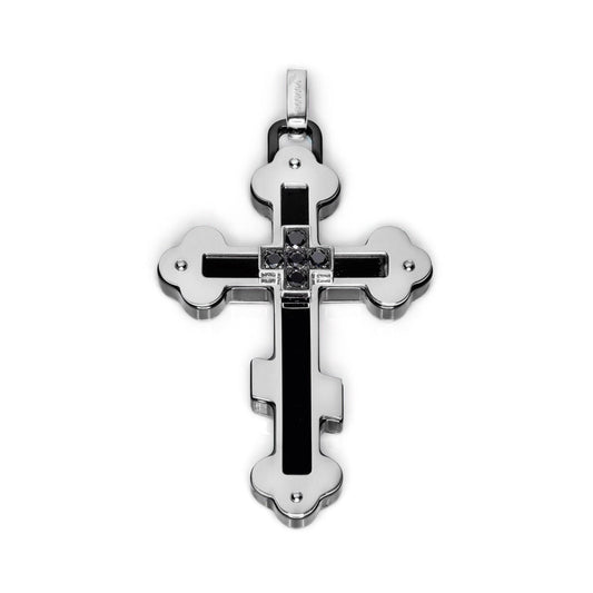 Baraka Prive Cross CR221531BODN-20, a men's cross in white gold and black ceramic set with diamonds